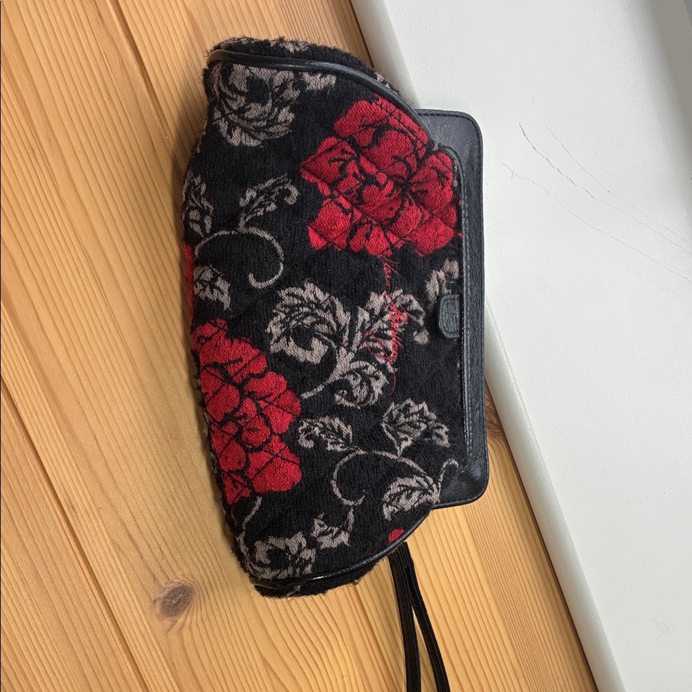 Vera Bradley Black and Red Floral Clutch